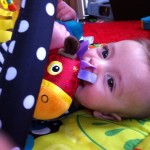 Dean on his activity mat